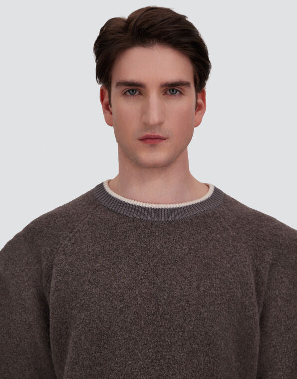 HERNO - Pull en bouclé de cachemire et laine Taupe clair - Lothaire
