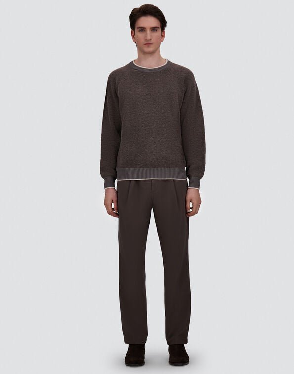 HERNO - Pull en bouclé de cachemire et laine Taupe clair - Lothaire