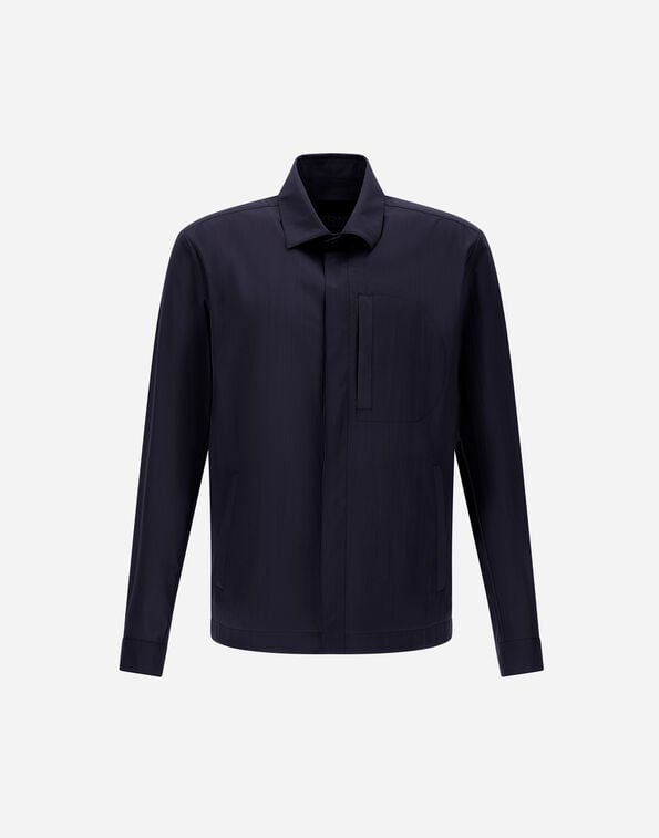 HERNO - SURCHEMISE EN TECH WOVEN Bleu marine - Lothaire