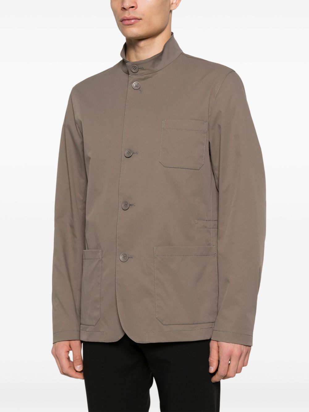 HERNO - veste à col montant marron - Lothaire