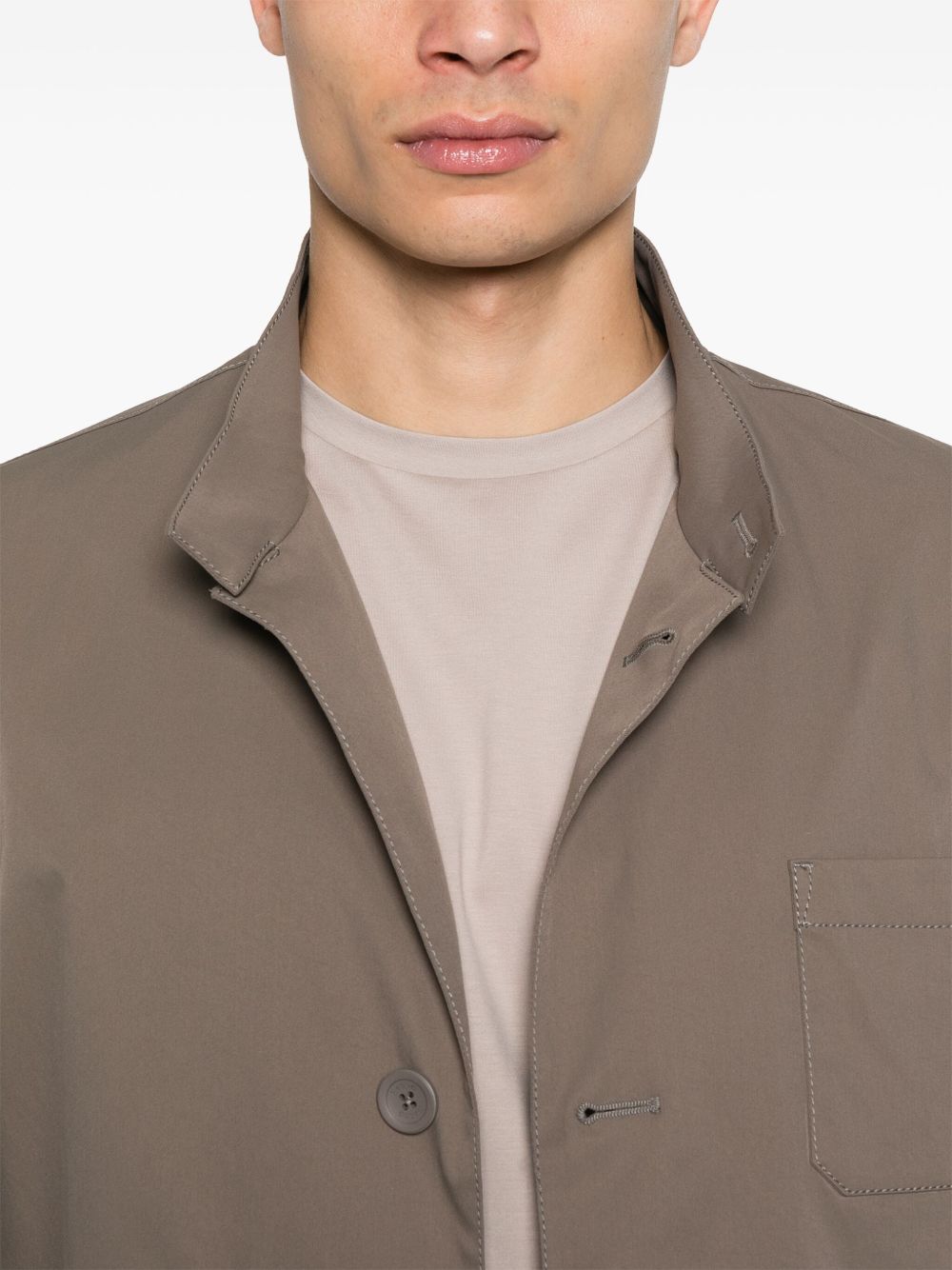 HERNO - veste à col montant marron - Lothaire