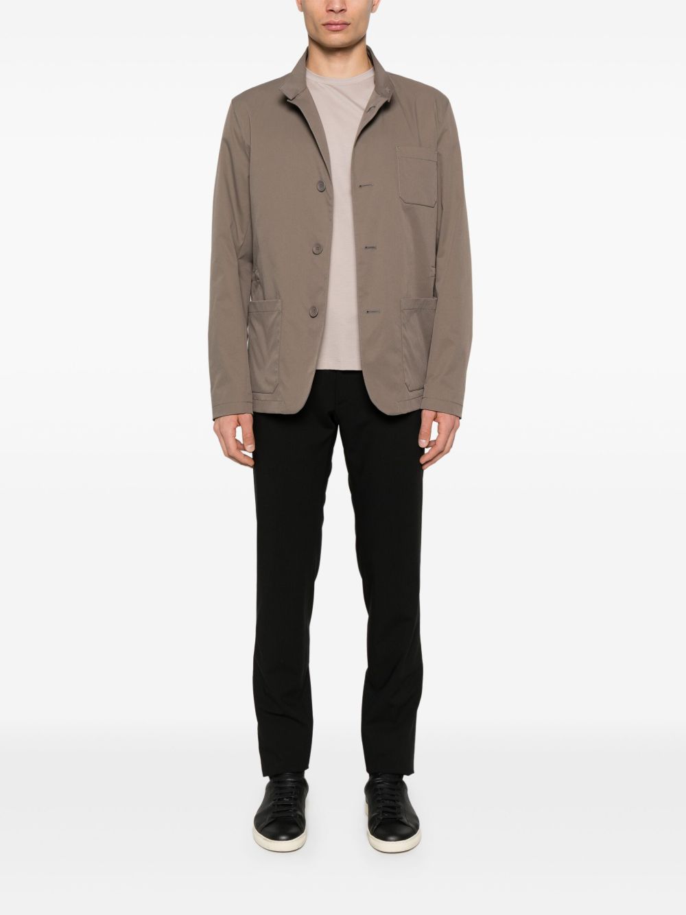 HERNO - veste à col montant marron - Lothaire