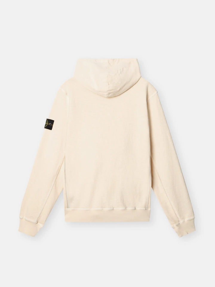 STONE ISLAND - Sweat-shirt à capuche zippé ivoire