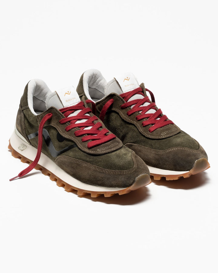 NOMAP - Sneakers Veloce en suède Vert militaire / Vert mousse