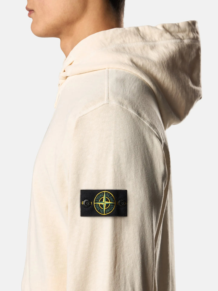 STONE ISLAND - Sweat-shirt à capuche zippé ivoire