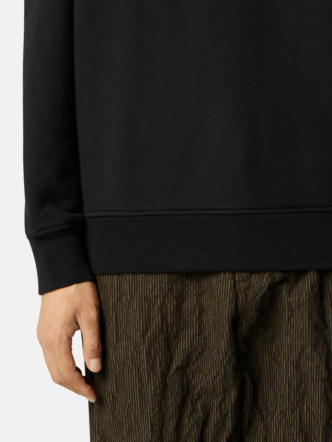 STONE ISLAND - Sweatshirt Organic Cotton Fleece noir