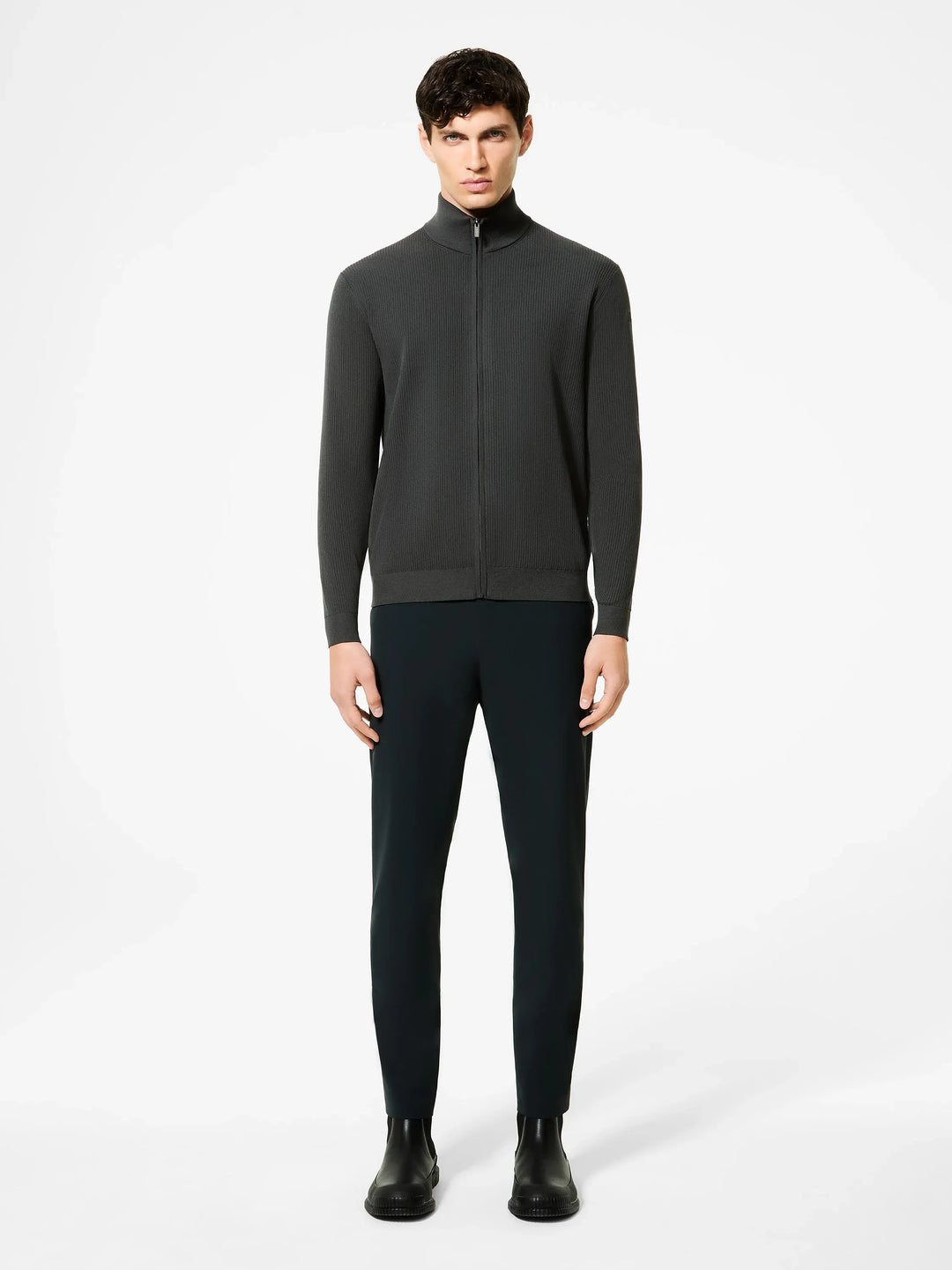 RRD - Pull Amos Perlupin Full Zip Knit Blue Black
