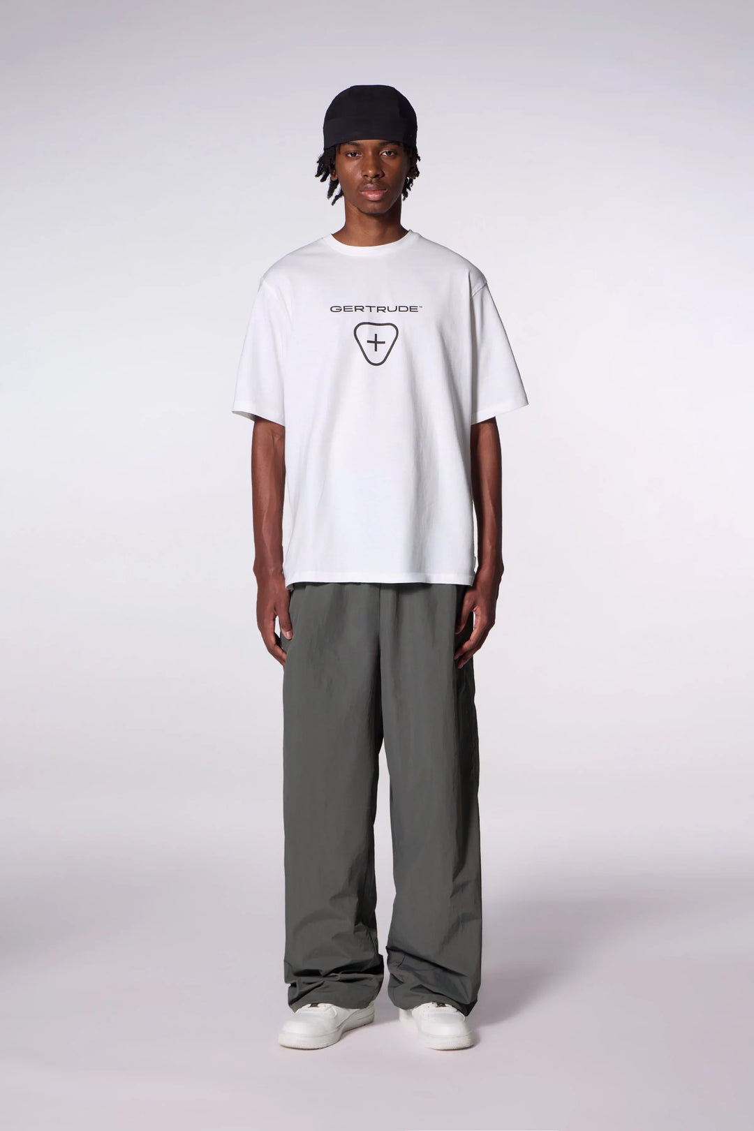 GERTRUDE - T-shirt en coton avec logo contrasté Leonce Logo Blanc