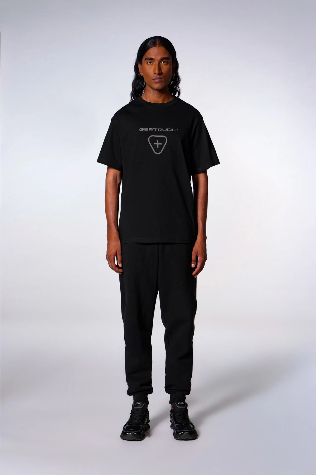 GERTRUDE - T-shirt en coton avec logo contrasté Leonce Logo Noir