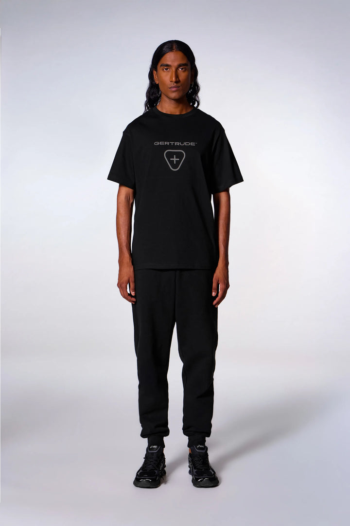 GERTRUDE - T-shirt en coton avec logo contrasté Leonce Logo Noir