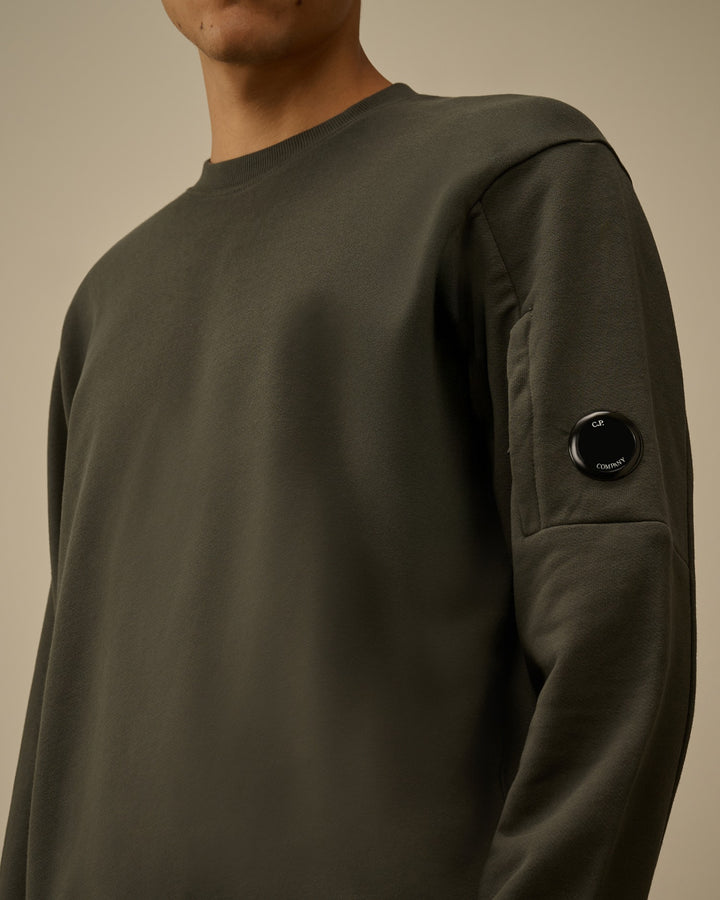 C.P. COMPANY - Sweatshirt Diagonal Raised Fleece Crewneck Lens Dark Shadow