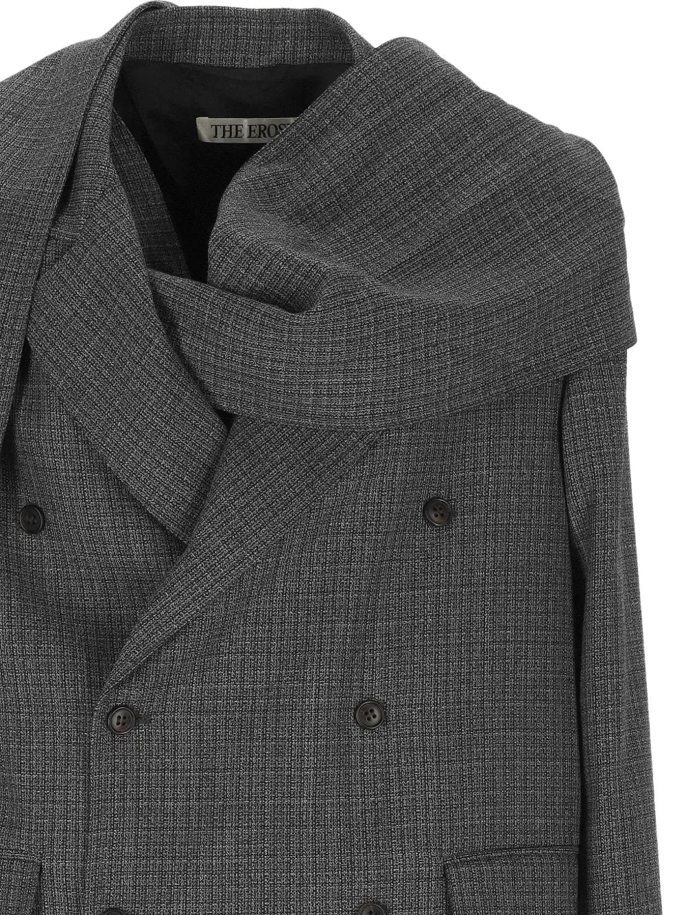 THE EROSE - Veste croisée Jannis Gris à carreaux