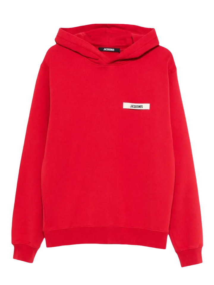 JACQUEMUS - Hoodie Le Hoodie Gros Grain en Coton Rouge