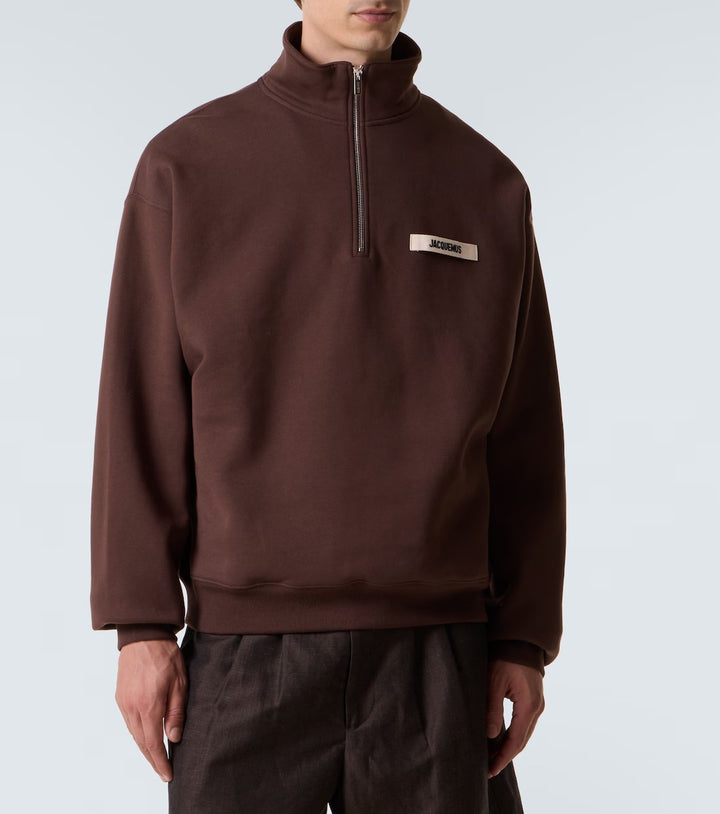 JACQUEMUS - Sweat-shirt Gros Grain en coton marron
