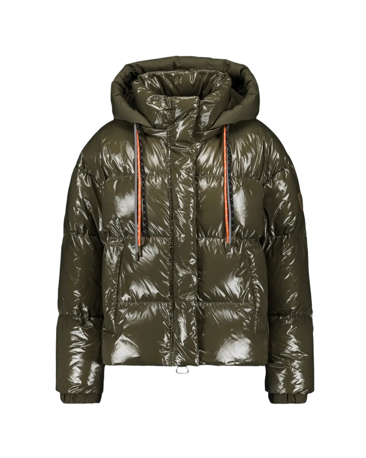 GERTRUDE - Doudoune courte brillante Lili Bright Khaki