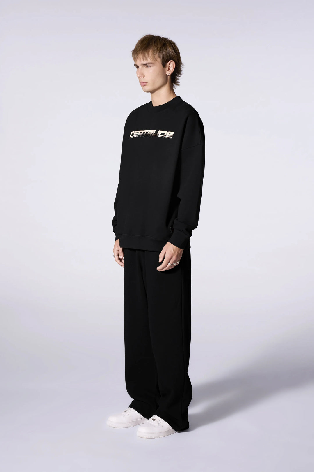 GERTRUDE - Sweatshirt oversize col rond Ruben Speedy Noir