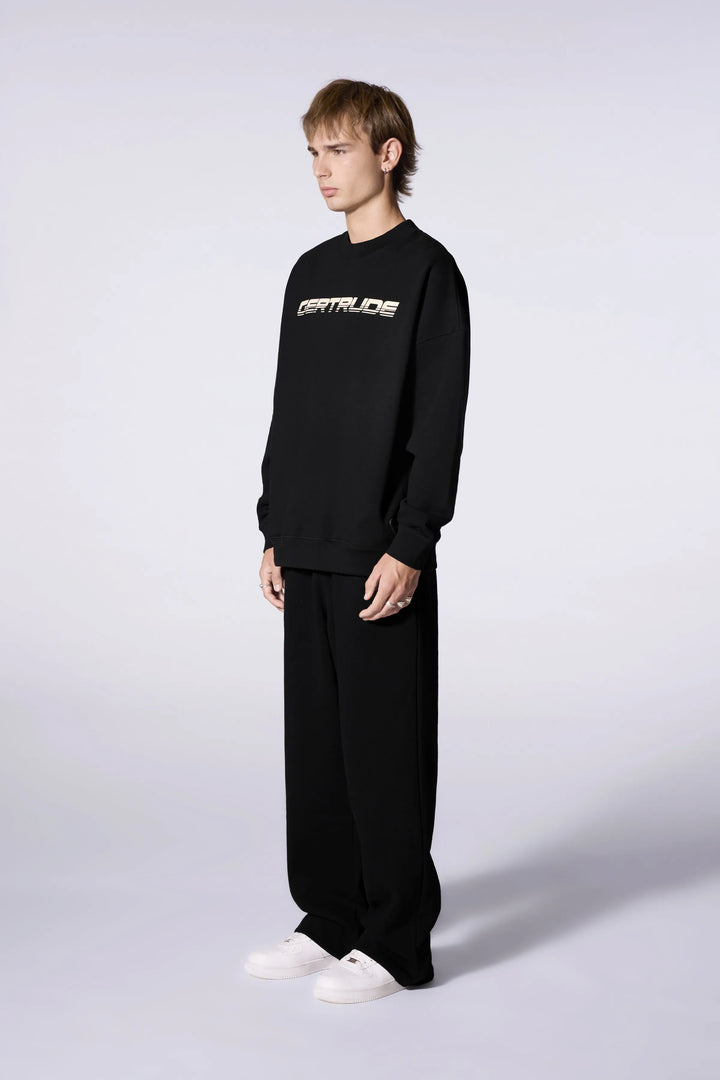 GERTRUDE - Sweatshirt oversize col rond Ruben Speedy Noir