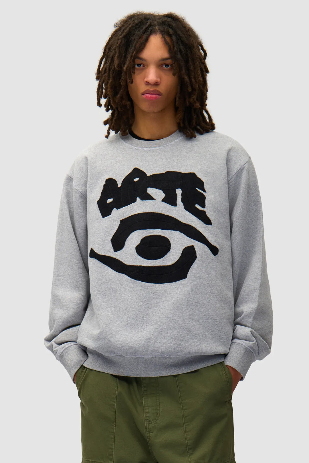 ARTE - Sweatshirt Col ras du cou avec œil Gris