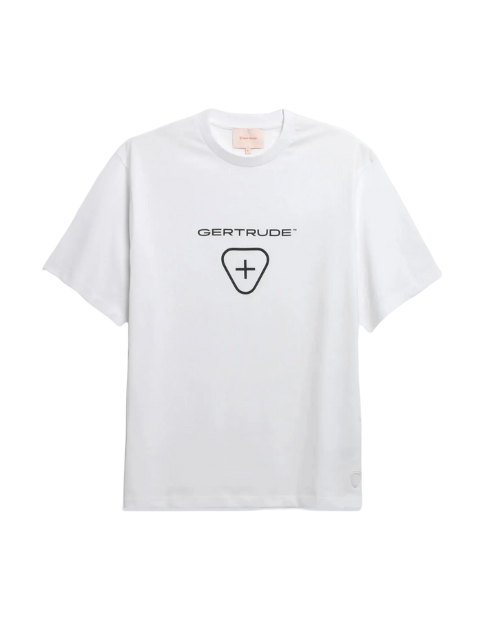 GERTRUDE - T-shirt en coton avec logo contrasté Leonce Logo Blanc