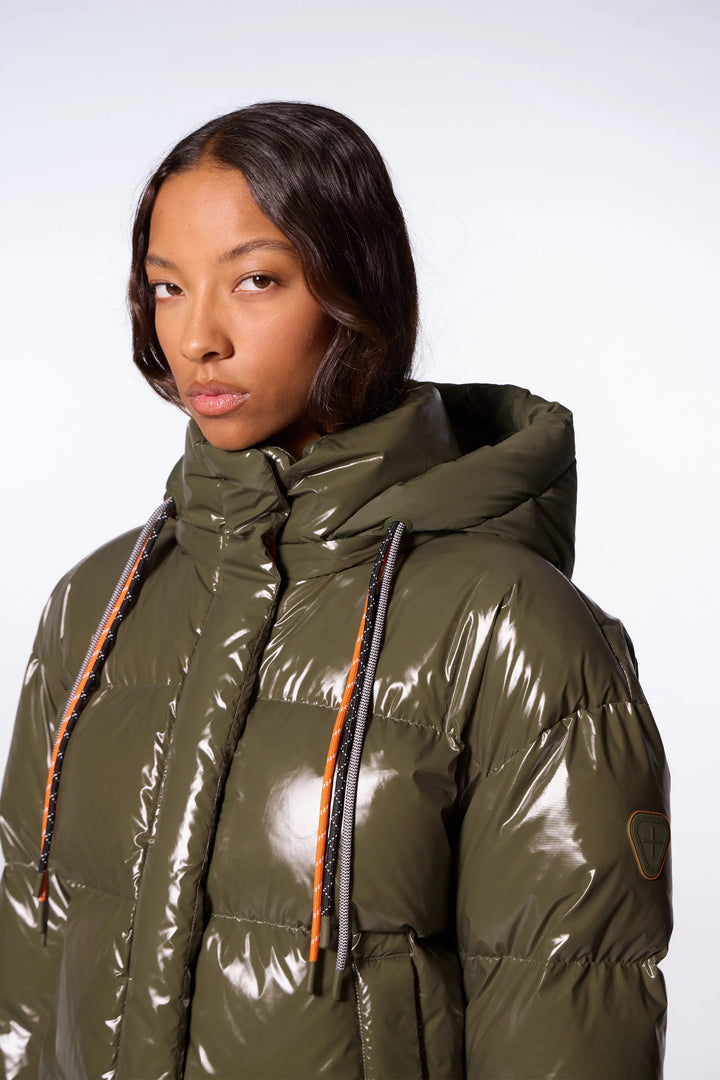 GERTRUDE - Doudoune courte brillante Lili Bright Khaki