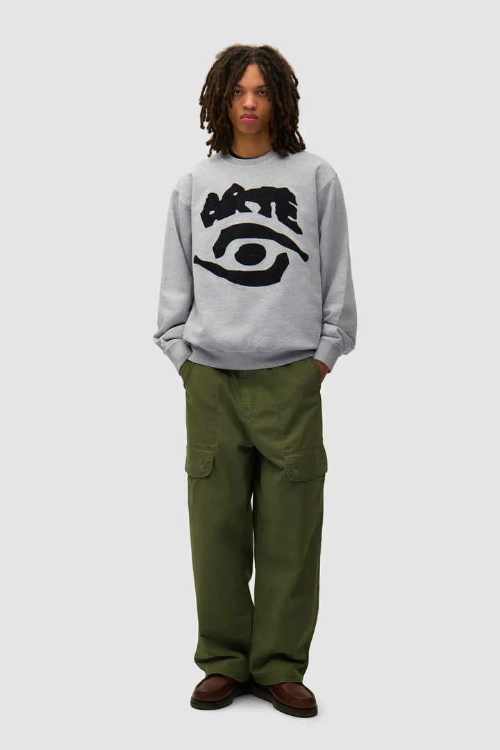 ARTE - Sweatshirt Col ras du cou avec œil Gris