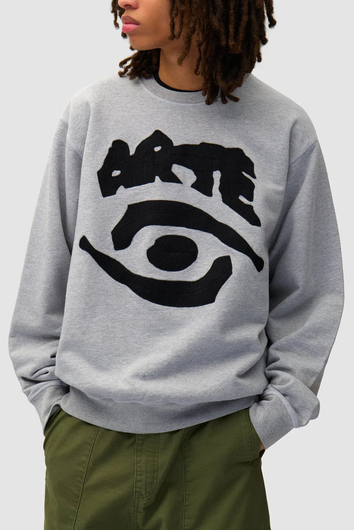 ARTE - Sweatshirt Col ras du cou avec œil Gris