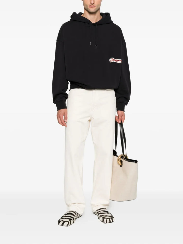 JACQUEMUS - Le Hoodie Gio Varsity Patch Bleu Marine