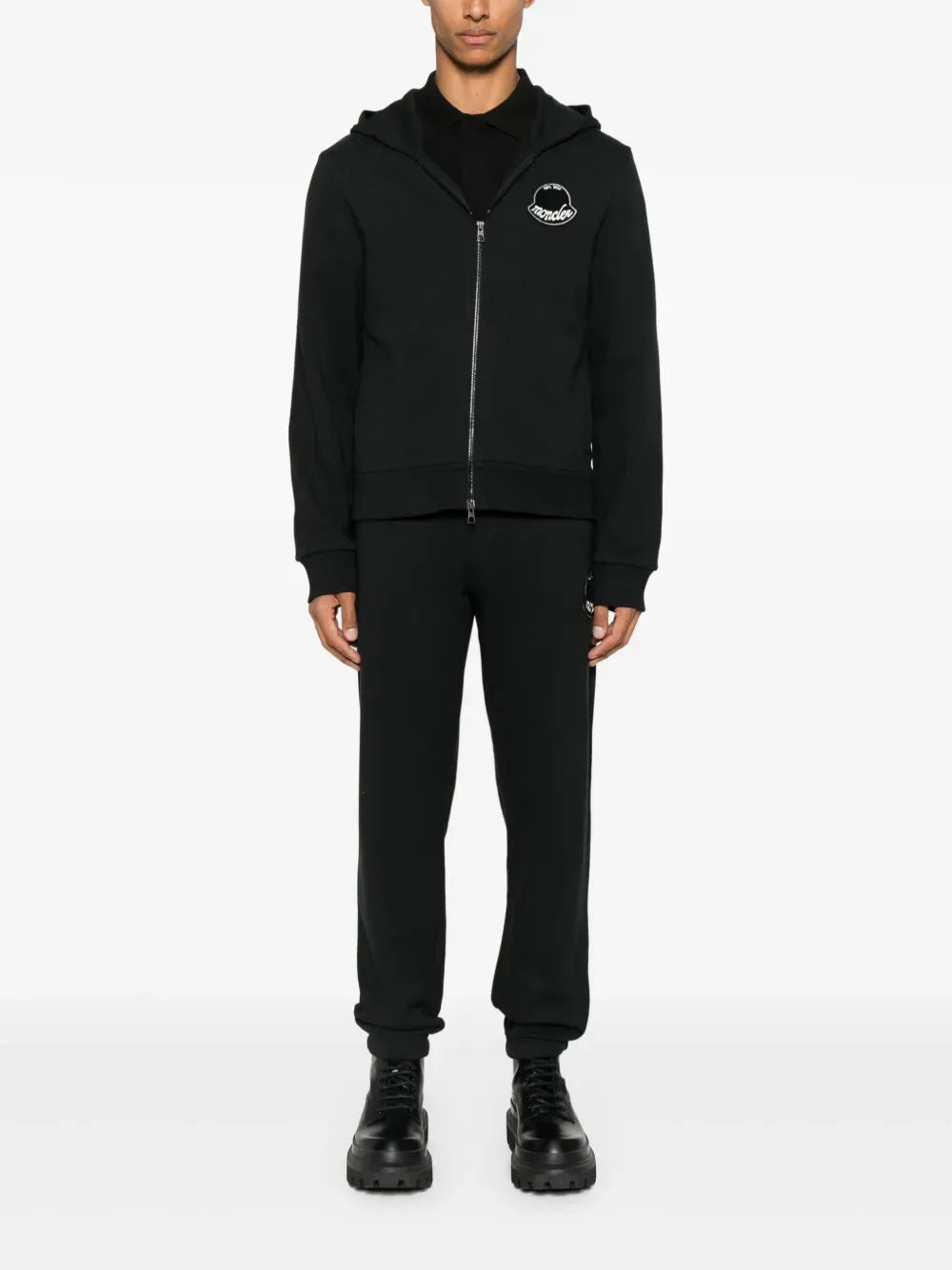 MONCLER - Pantalon de jogging à patch logo noir