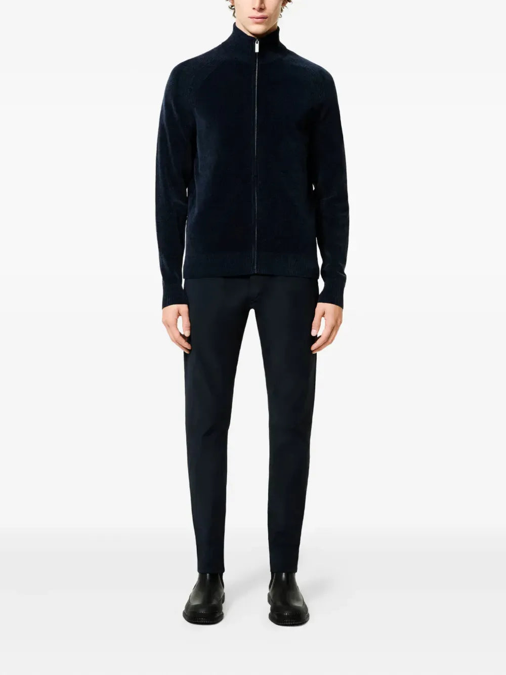 RRD - Pull Velvet Full Zip Knit Blue Black