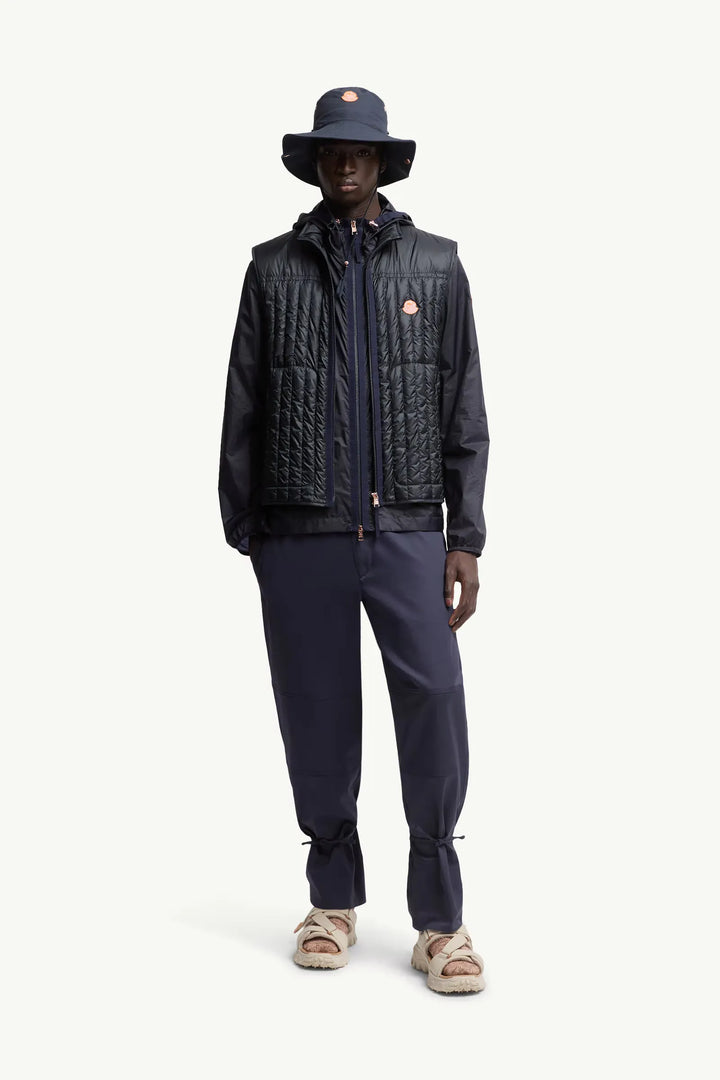 MONCLER GENIUS - Pantalon en gabardine de coton Moncler x Gilga Farm by Donald Glover bleu