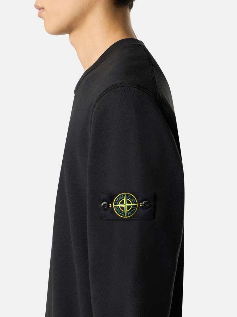 STONE ISLAND - Sweat-shirt ras-du-cou coupe regular Noir