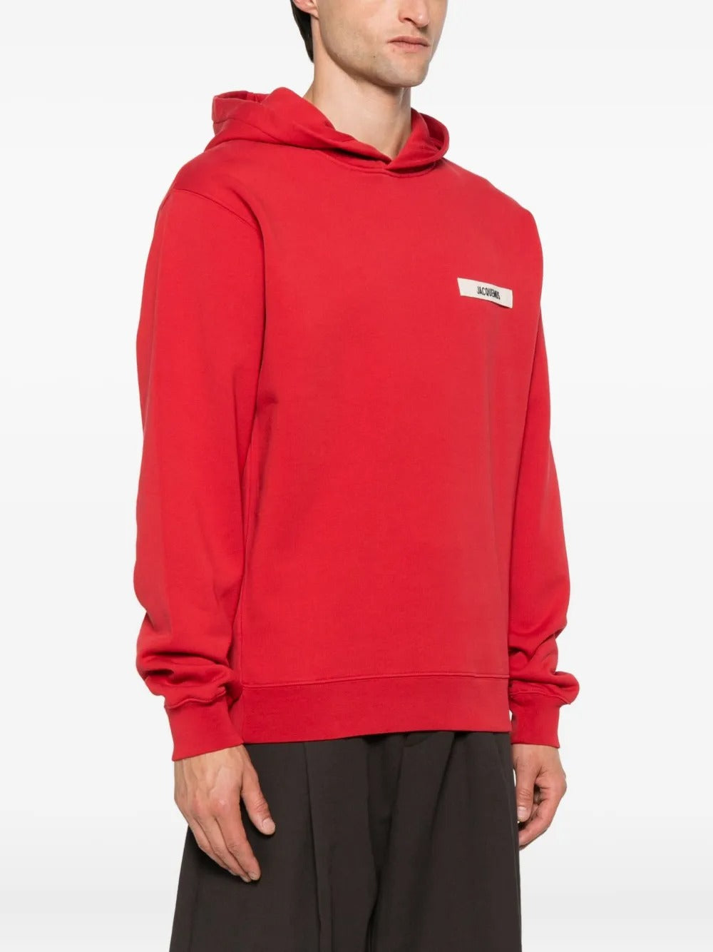 JACQUEMUS - Hoodie Le Hoodie Gros Grain en Coton Rouge