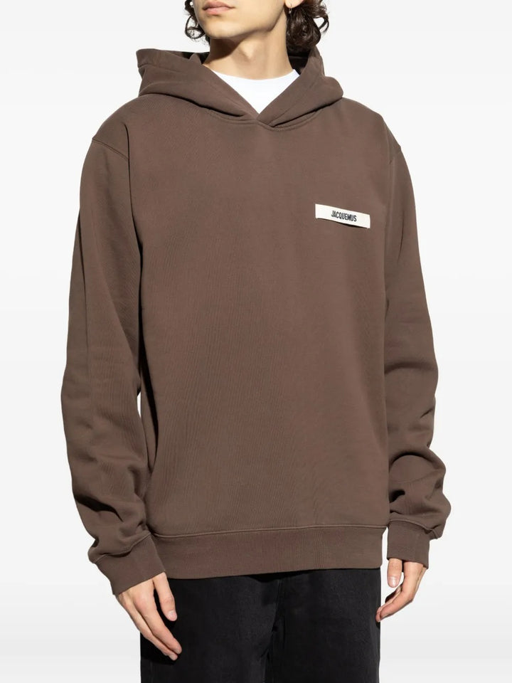 JACQUEMUS - Hoodie à Patch Logo Marron