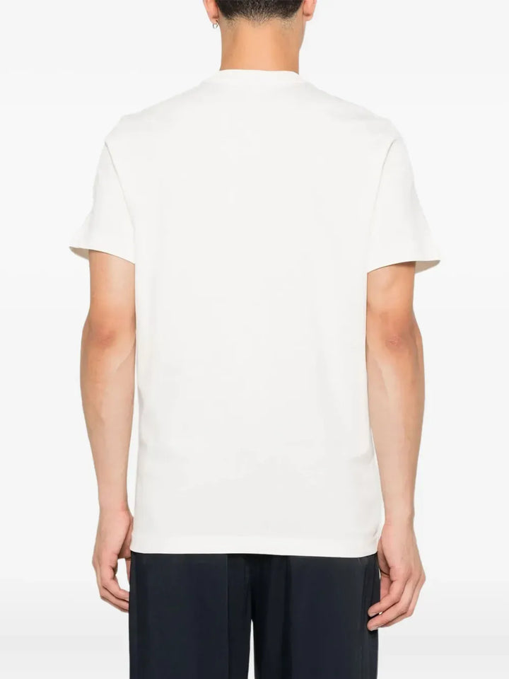 MONCLER - T-shirts à patch logo blanc