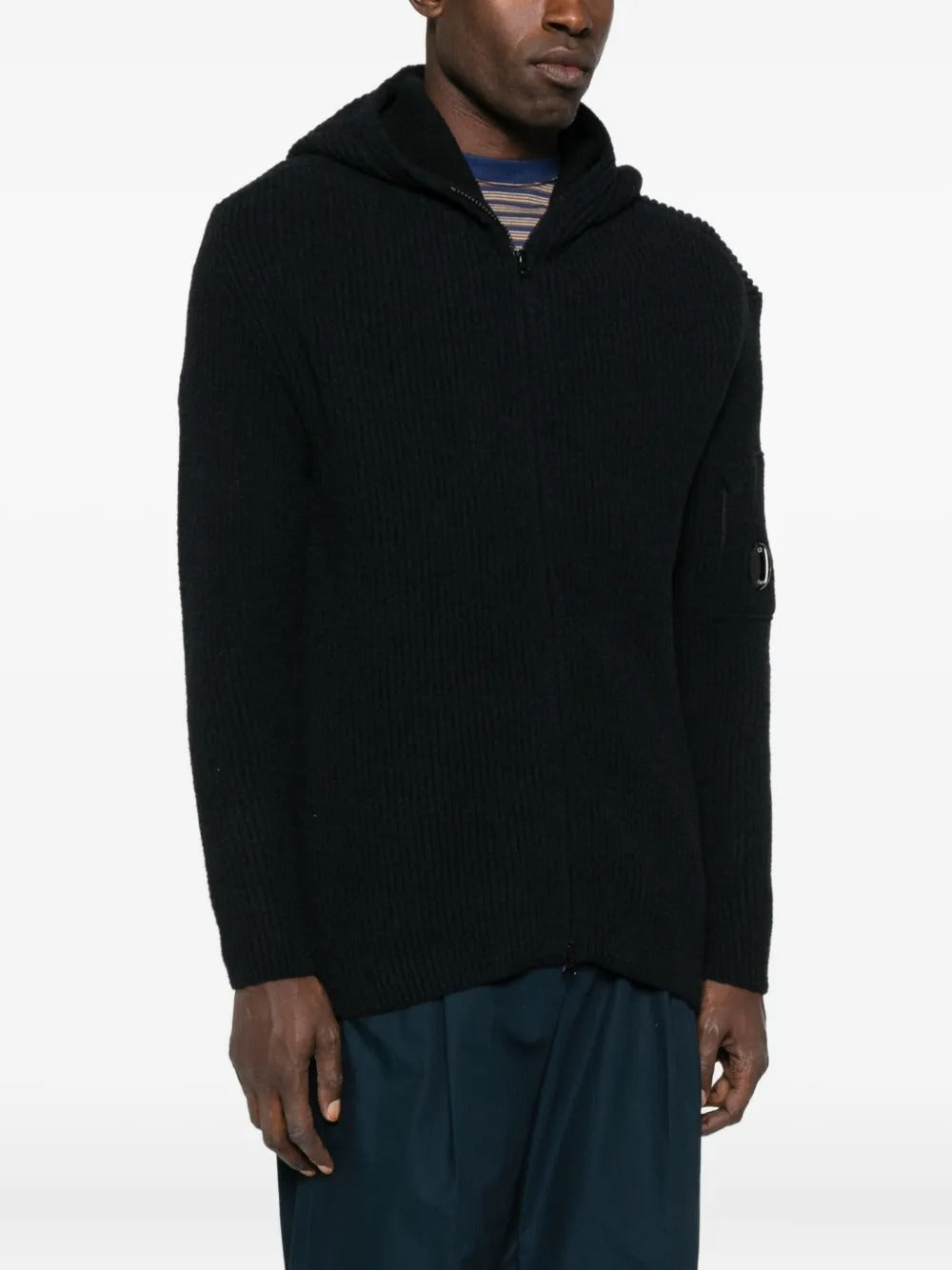C.P. COMPANY - Hoodie à Fermeture Zippé Noir