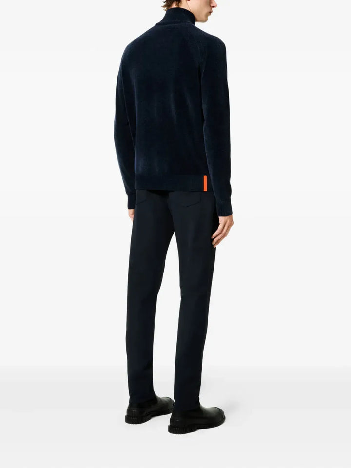 RRD - Pull Velvet Full Zip Knit Blue Black