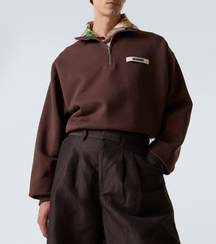 JACQUEMUS - Sweat-shirt Gros Grain en coton marron