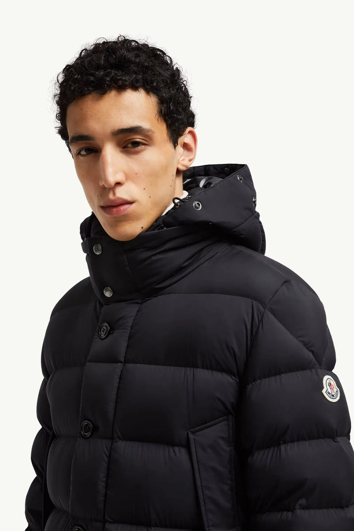 MONCLER - Doudoune mi-longue Clunye à capuche noir