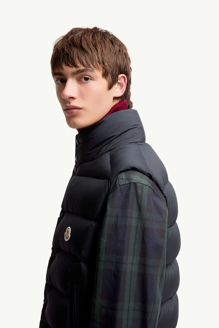 MONCLER - Doudoune sans manches Tibb bleu