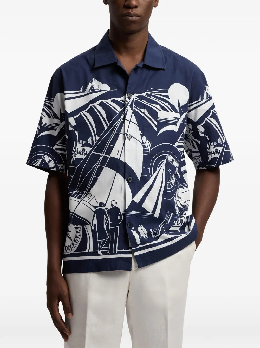 Ralph Lauren Purple Label chemise à imprimé et à manches courtes bleu