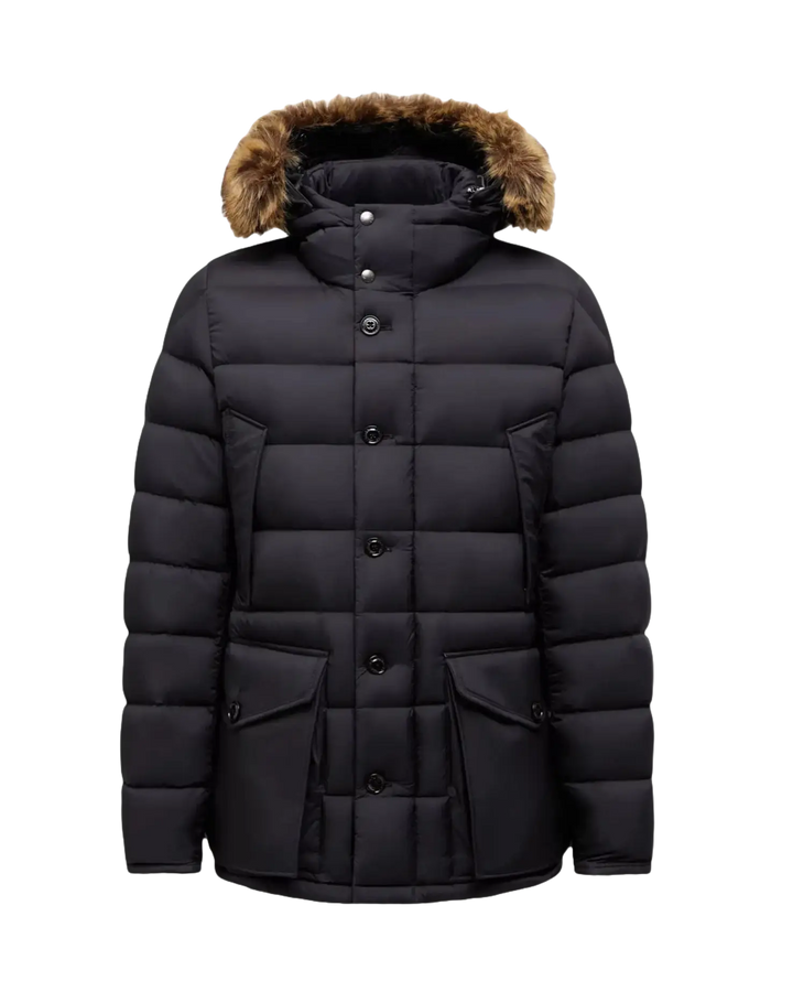 MONCLER - Doudoune mi-longue Clunye à capuche noir