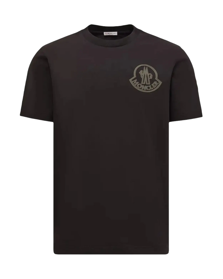 MONCLER - T-shirt en coton à logo noir