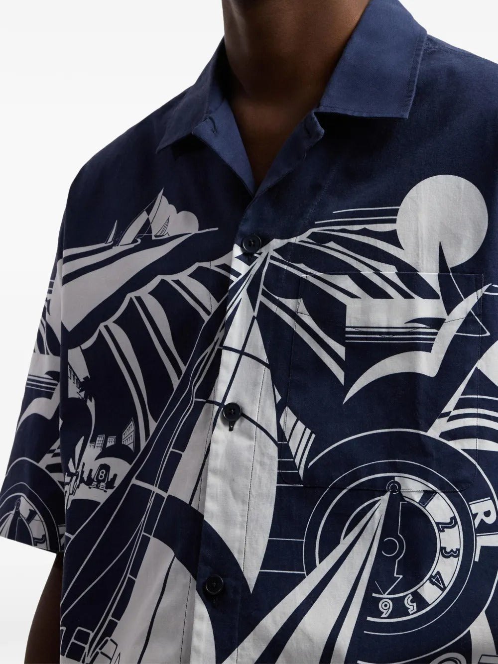 Ralph Lauren Purple Label chemise à imprimé et à manches courtes bleu