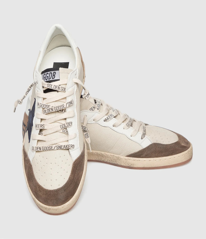 GOLDEN GOOSE - Baskets Ball Star en cuir blanc avec étoile bleu