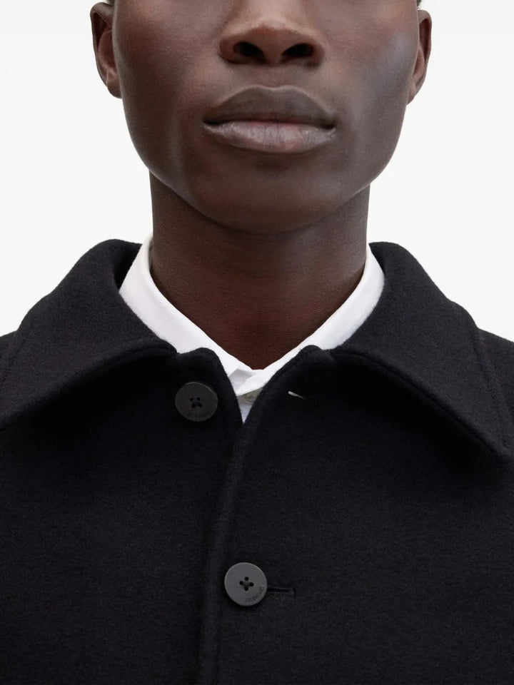 JACQUEMUS - Veste Boutonnée à Ourlet Côtelé Noir