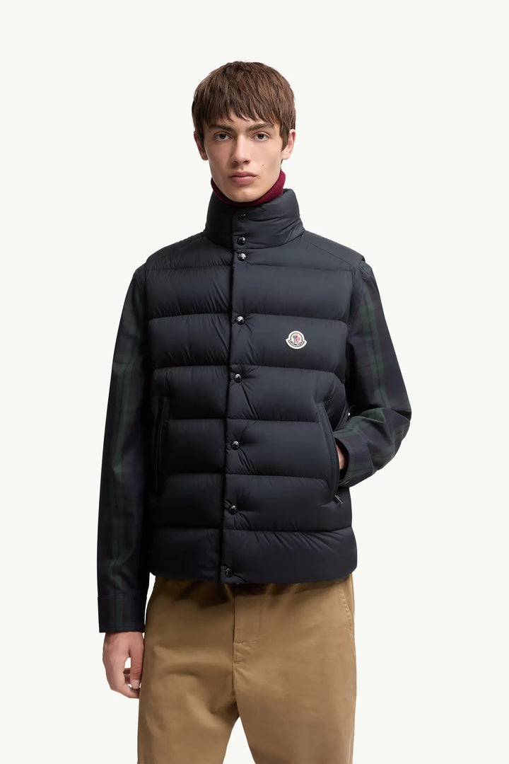 MONCLER - Doudoune sans manches Tibb bleu