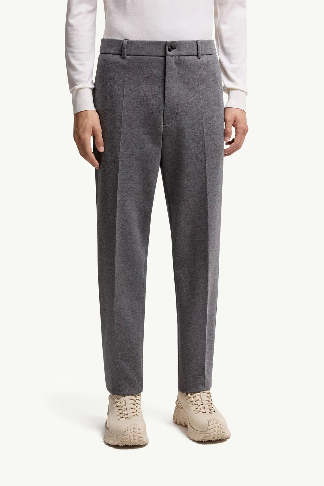 MONCLER - Pantalon en coton mélangé gris