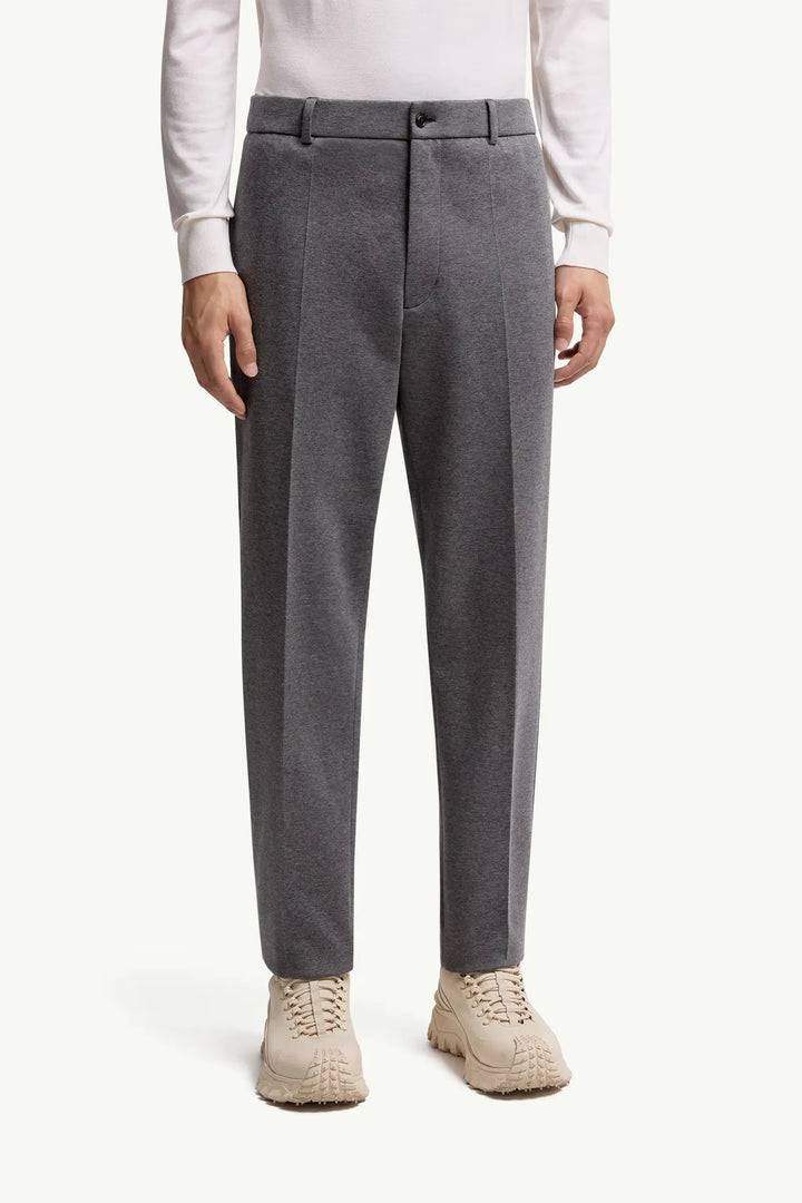 MONCLER - Pantalon en coton mélangé gris