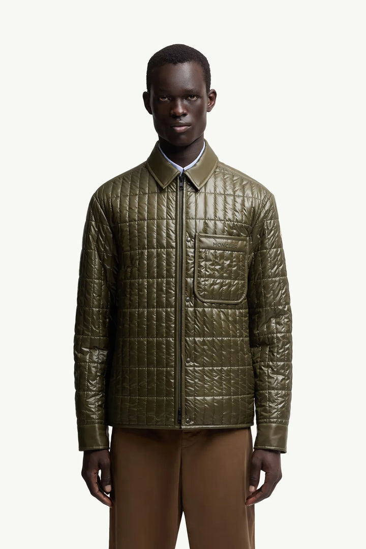 MONCLER - Veste-chemise à matelassage vertical Madiere vert