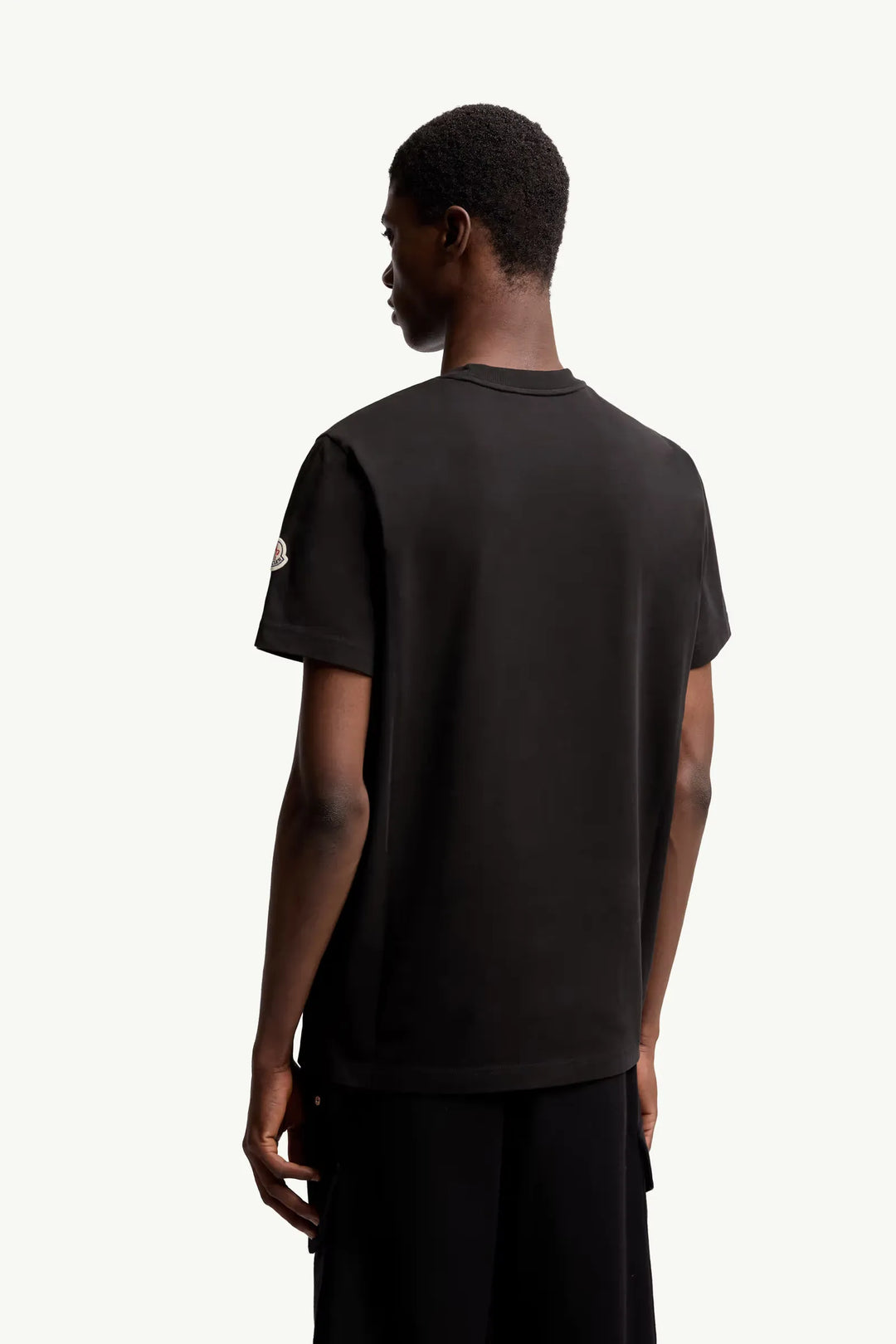 MONCLER - T-shirt en coton à logo noir